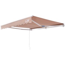 VEVOR Manual Retractable Awning, 8 x 7 ft Outdoor Patio Awning Retractable Sun Shade