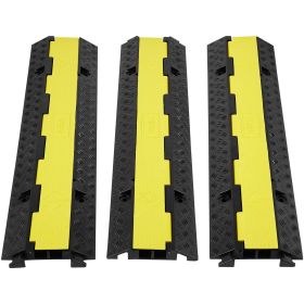 VEVOR 3 PCs Cable Protector Ramp 2 Channel 12000 lbs Load Wire Cable Cover Ramp