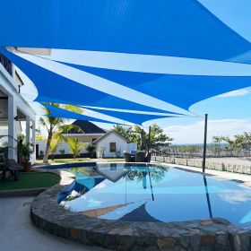 Artpuch Custom Size Sky Blue Sun Shade Sail Triangle Canopy 185 GSM Durable Fabric UV Block Awning for Outdoor Patio Garden Backyard (Customized Avail (Color: Sky blue, size: 24X25X25)