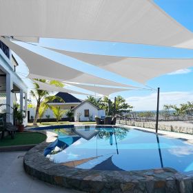 Artpuch Custom Size Light Gray Sun Shade Sail Triangle Canopy 185 GSM Durable Fabric UV Block Awning for Outdoor Patio Garden Backyard (Customized Ava (Color: Light Gray, size: 13X27X27)