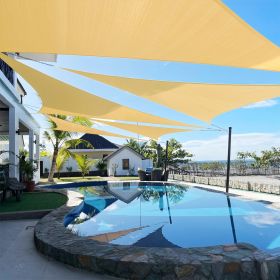 Artpuch 9'x9'x9'Customize Sand Sun Shade Sail Commercial Standard UV Block 185 GSM, Water and Air Permeable, Heavy Duty (size: 11x11x15.6)