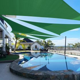 Artpuch Custom Size Dark Green Sun Shade Sail Triangle Canopy 185 GSM Durable Fabric UV Block Awning for Outdoor Patio Garden Backyard (Customized Ava (Color: Dark Green, size: 08X12X12)