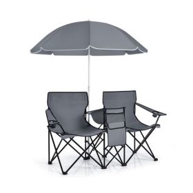Outdoor camping chair with umbrella (Color: As Picture)
