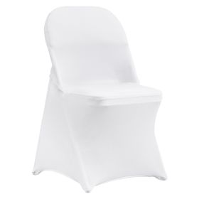 VEVOR Stretch Spandex Folding Chair Covers, Universal Fitted Chair Cover, Removable Washable Protective Slipcovers, for Wedding, Holiday, Banquet (Color: White, Quantity: 100 pcs)